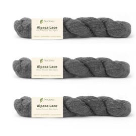 PASCUALI Alpaca Lace, 100% Alpaca Wool, Alpaca Wool for Knitting and Crocheting, Set: 3 Strands - 150 g, Colour: Marble 09