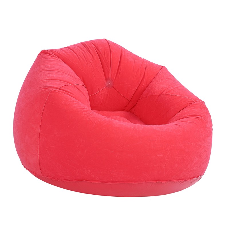 Inflatable Lounge Chair Flocking PVC Portable Folding Blow Up Sofa