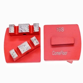 ComeFloor Diamond Grinding Discs for Concrete Floor Preparation and Thin Epoxy Removal, Compatible with Scanmaskin Grinders, 16 Grit, Double Bar Segments, Soft, 9PCS