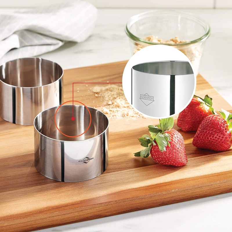 Kuchenprofi 4-Piece 3-Inch Food prep/Plating/Forming Rings in 18/10 Stainless Steel