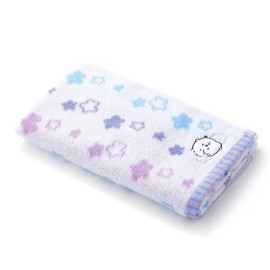 Chiikawa Popstar Slim Bath Towel, Blue, Pile, Cute, 41-1103180, Approx. 13.4 x 47.2 inches (34 x 120 cm)