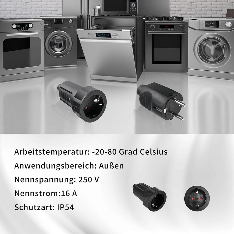 Schuko Plug Coupling: Schuko Plug Outdoor 250 V 16 A