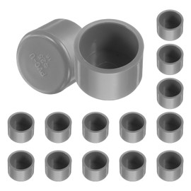 sourcing map 20 Pcs PVC Pipe End Cap Fitting, 25mm/1" ID Furniture Grade Pipe End Cap Plug Adapter Pipe Plug Socket Fittings for Sewer Drain Pipe Connections, DIY Garden Shelf, Grey