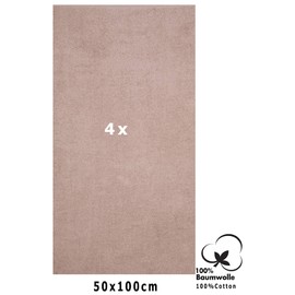 Betz Hand Towel Set of 4 Berlin Size 50 x 100 cm 100% Cotton - Good Drying Lightweight Quality - Ideal for Sports, Beach, Travel Colour Cappuccino Brown
