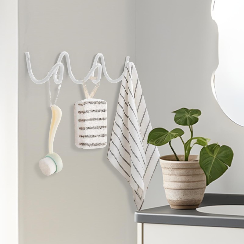 Bumtosc Coat Rack Wall Mount, Creative Wave Wall Hooks 20KG