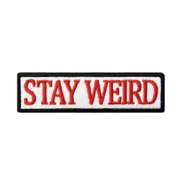 PatchClub Stay Weird Patch Funny Embroidered Applique Iron On/Sew On (Hook&Loop, 1 pcs)