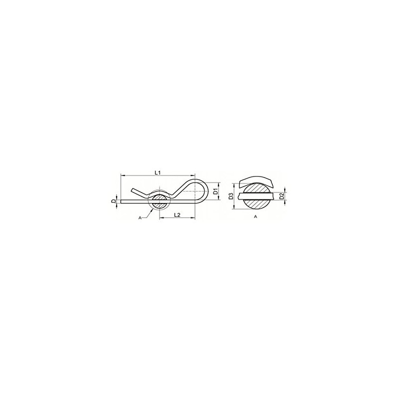 Beta Pin/R Pin T304 (A2) Stainless Steel 6 mm x