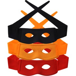 AEVBSOY 3 Pieces Eye mask black bandit thief costume mask highwayman robber fancy dress costume masquerade PVC mask composite color mask