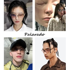 Palarado Rimless Butterfly Y2k Sunglasses for Women Men Cute Small Clear Frameless Tinted Lens Fashion Shades (Silver Frame/Black Lens)