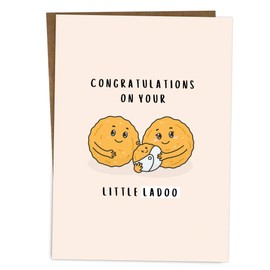 A6 Congratulations New Baby Card | For Desi South Asian Indian Food Pun | Welcome Newborn Boy Or Girl Cards | On The Birth Of Your New Born | Baby Shower Gifts For Parents BYANIKA