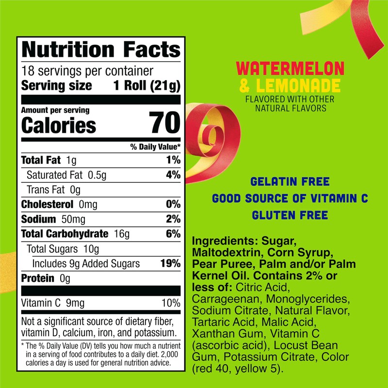 Fruit By The Foot Splitz Fruit Flavored Snacks, Watermelon and