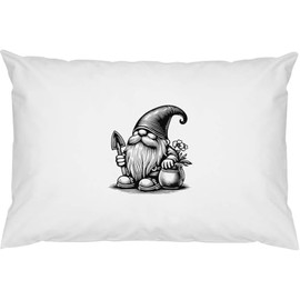 2 x 'Garden Gnome With Trowel' Cotton Pillow Cases (PW00036162)