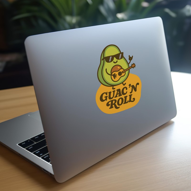 Guac 'N Roll – Funny Avocado Music Pun Sticker –