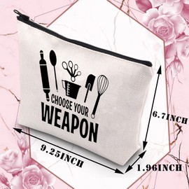 BDPWSS Baker Makeup Bag Baking Lover Gift Choose Your Weapon Zipper Pouch for Baker Culinary Student Graduation Gift (Baker Choose Weapon CA)