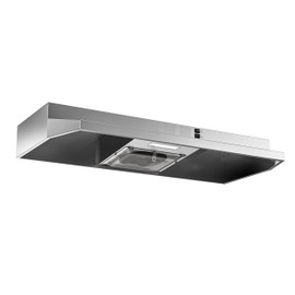 FIREGAS Range Hood 36 inch Under Cabinet, Ducted/Ductless Convertible Kitchen Hood, Stainless Steel Vent Hood with LED Light,2 Speed Exhaust Fan, Silver