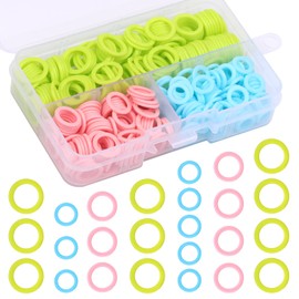 SUVSOON 380 Pieces Knitting Markers Rings, Colorful Stitch Markers Rings(S/M/L) with Portable Storage Box for DIY Sewing Knitting Crocheting Handcrafts