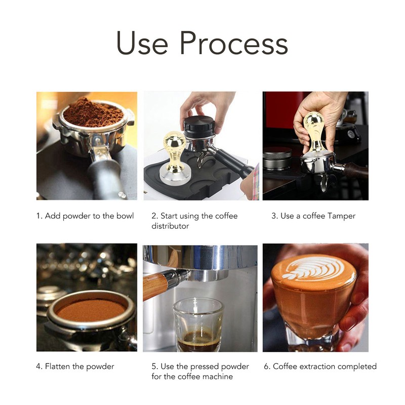 Coffee Tamper 58mm Handle Stainless Steel Ergonomic Coffee Press Tamper