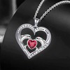 Emma Manor EM 14k White Gold Plated 5A Heart Cubic