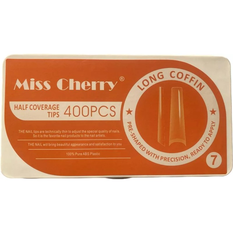 Miss Cherry Tips Miss Cherry Long Coffin Transparente Coffin Largo