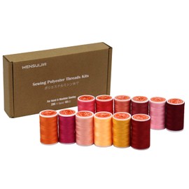 Multi-Purpose Red Thread for Sewing, 200Y/Spool 40S/2, Polyester Sewing Threads Kits for Sewing Machine & Hand Sewing (12 Bright Colors)