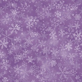 Beautiful Pastel Christmas Thick Gift Wrap, Purple Lavender and White Snowflake Wrapping Paper, Winter Snow Theme Decor (Purple, 6 foot x 30 inch roll)