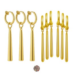 Anime Zoro Earrings Surgical Straw Hat Luffy Anime Jewellery Men and Women Fashion Vertical Stripes Earring Clip Set with Character Sticker 12 Pieces (Just One Ear Piercing), Alloys, No Gemstone