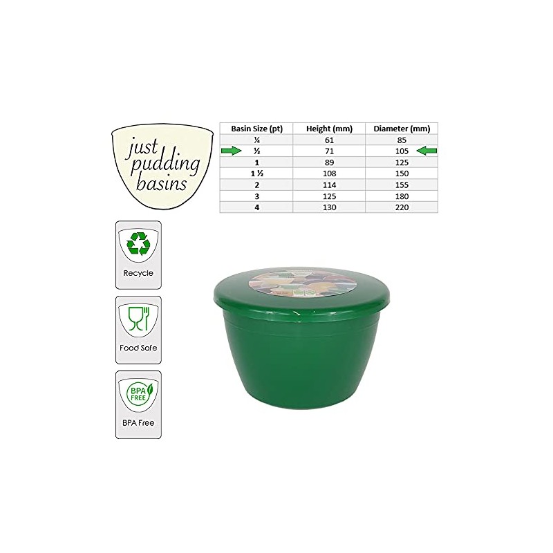 Just Pudding Basins 6 Pack of 1 Pint Plastic Pudding