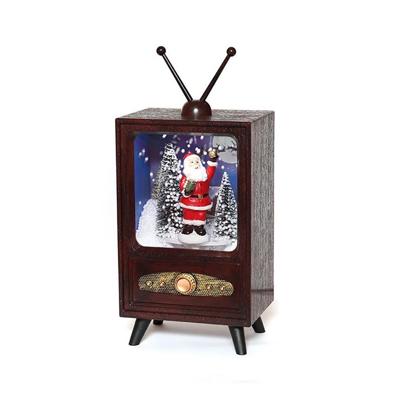 Mini Retro Christmas Snow Music TV Party Decoration Christmas Home