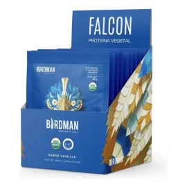 Birdman Falcon Protein Proteína Vegana Orgánica  Con Enzimas y Probióticos  Sin Gluten  Vainilla  12 Sobres                                           