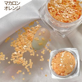 Archtypes Heart Holo Nail Hologram Heart Holo 0.04 inch (1 mm) Nail Parts (Macaron Orange)