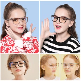 KUGUAOK 2 PACK Kids Blue Light Blocking Glasses, Boys Girls Computer Gaming TV Glasses, Lightweight Eyeglasses Frame (Age 4 to 12)