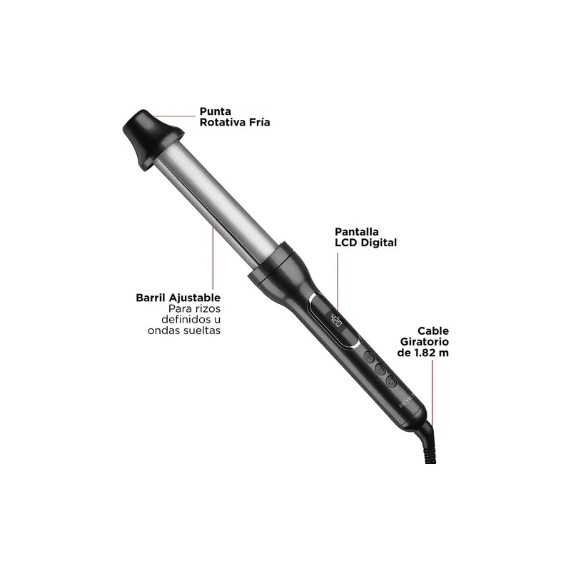 Rizadora De Cabello Revlon Ajustable Digital Triple Cerámica