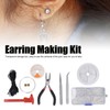 Earring Making Kit with Tweezers Ear Hooks Ear Pins Wax