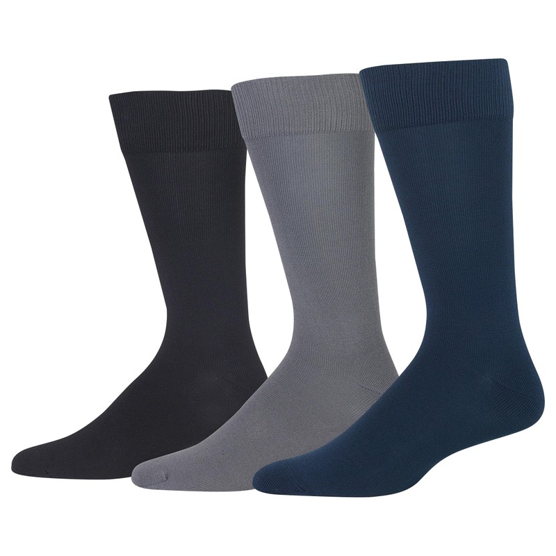 Chaps Calcetines sólidos supersuaves para hombre, 3 pares, Azul marino,