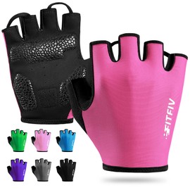 FITFIV Cycling Gloves for Men Women, Half-Finger for Bike, Gym, Weight Lifting, Workout, Riding, Outdoor Sports
