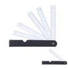 Entatial 20cm Fan Shaped Folding Multiscale Measuring Ruler Black Plastic