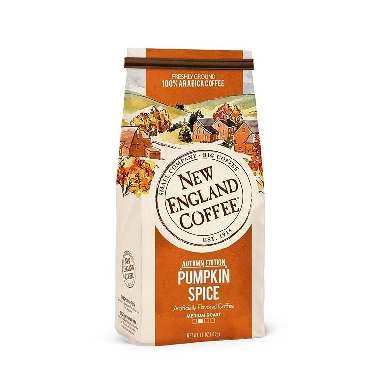 New England Coffee Pumpkin Spice Medium Roast Ground Coffee, 11oz