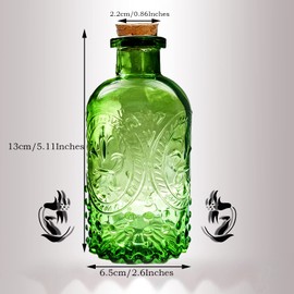 Small Clear Glass Apothecary Diffuser Decorative Bottles Vase Home Decorations Ornaments with Cork Lids ,Spice Container Spell Jars,Wedding Witchcraft Supplies, Set of 3 ,Antique /Vintage Style…