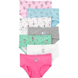 Carter's Girls' Little 7-Pack Underwear (Pink(3H741510)/Ballet, 6/6X)