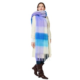 Yatemiole Women's Cashmere Big Coloured Checked Scarf Winter Warm Wrap Scarf (Pattern - 28)
