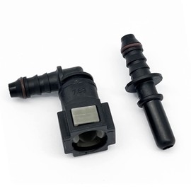 KRD PERFORMANCE 1/4 (6.3mm) SAE to 5/16 (8mm) Barb Elbow 90 Degree Nylon Fuel Line Hose Quick Release Connector