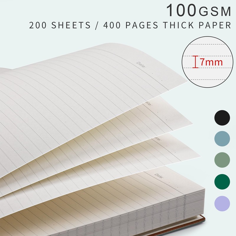 EMSHOI 400 Pages Notebook B5 - Large Lined Journal 100GSM