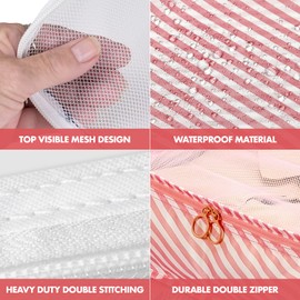 6 Piece Christmas Ornament Storage - Stores 3-Inch Holiday Ornaments, or Nutcracker Holiday Figurines w/Zippered Closure, Sort & Organize Xmas Decorations in Separate Containers, Assorted Bag Sizes