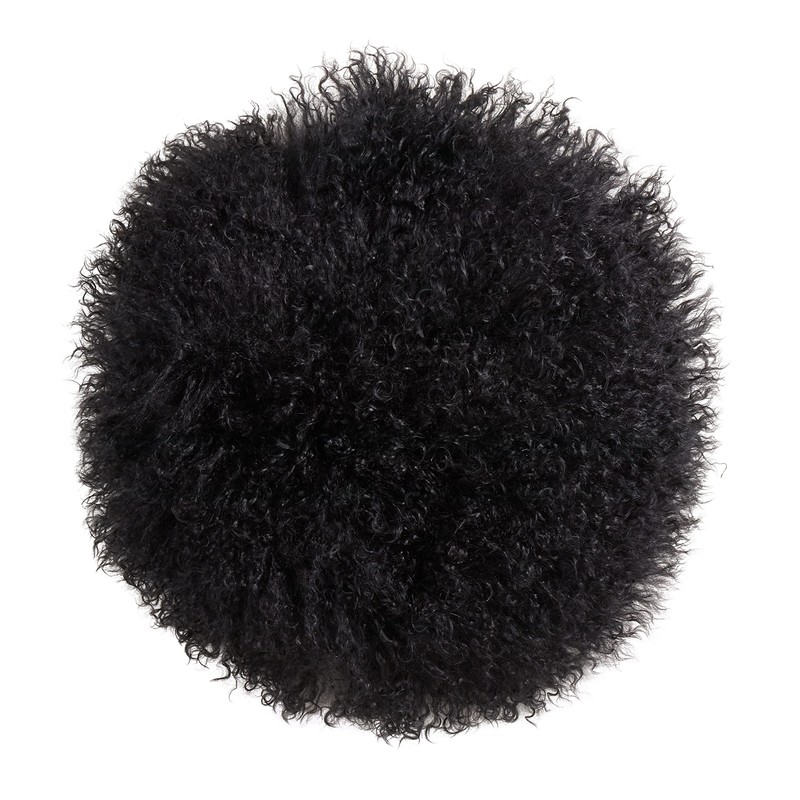 SARO LIFESTYLE Mongolian Lamb Fur Poly Filled Throw Pillow