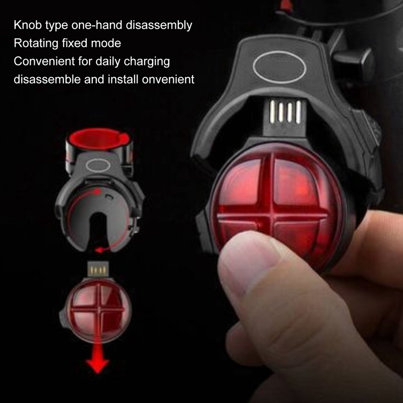 Bike Induction Taillight USB Rechargeable Waterproof Warning LED Rear Lights