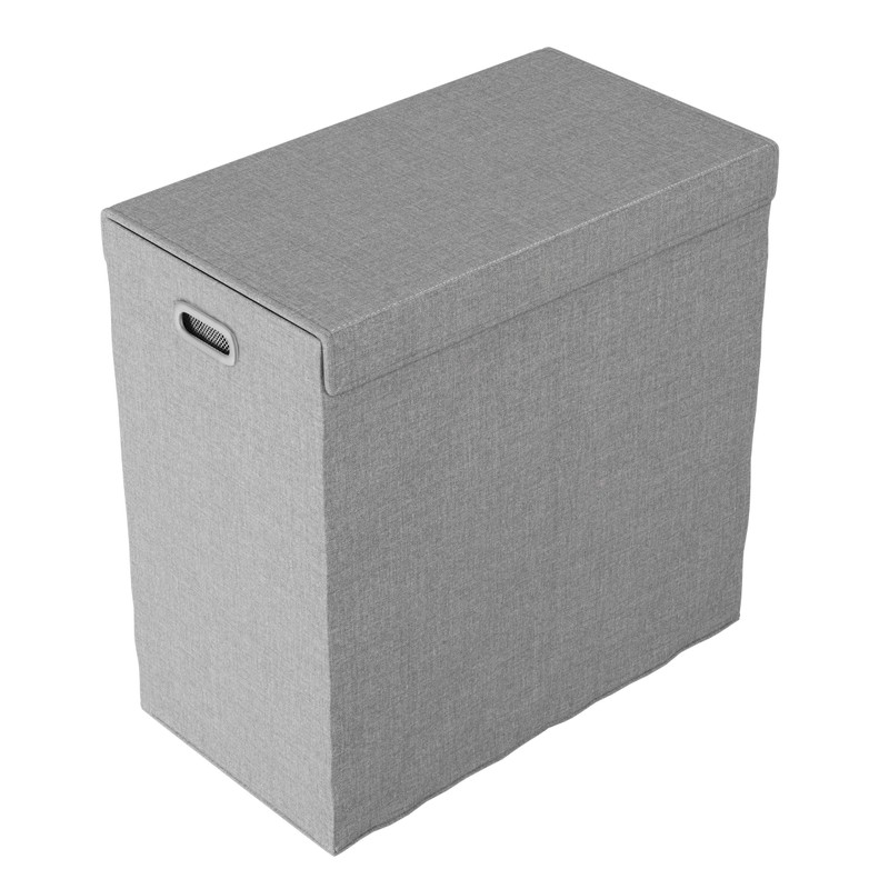 Double Laundry Basket with Lid – Two-Sided Clothes Hamper with