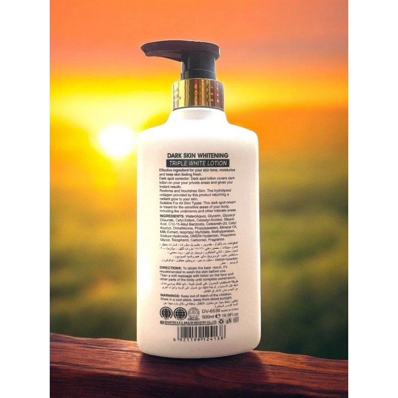 DR DAVEY Dark Skin Tripple Whitening Face Body Lotion 500ml