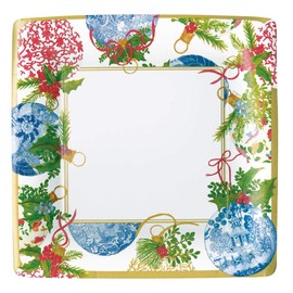 Caspari Porcelain Ornaments Paper Dinner Plates - 8 Per Package