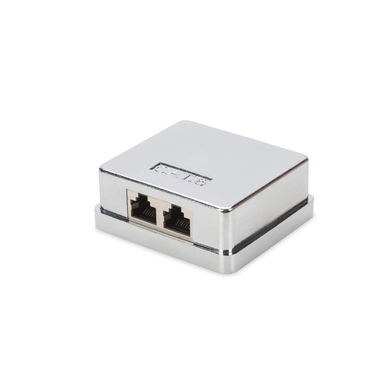 DIGITUS Junction Box Cat-6-2 Port RJ45 - Surface-Mounted Housing -