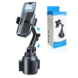 Soporte Celular Auto Portavasos, Base Celular Automovil con Botón de Liberación, Ajustable y Giratorio 360 Grados, Kit de Montaje para Coche...       
